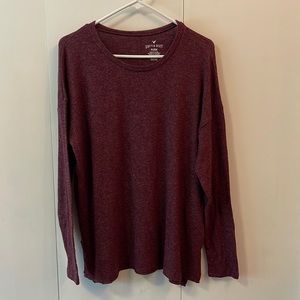 American Eagle Outfitters soft and sexy plush long sleeve tee maroon